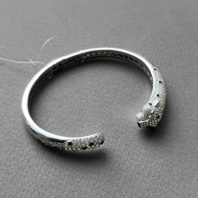 картинка Браслет из серебра "Пантера" с фианитами (12413) 