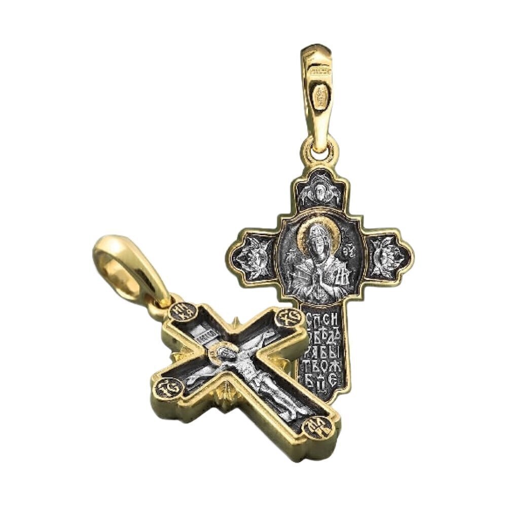 Купить Крест из серебра "Божия Матерь Семистрельная" (42094)