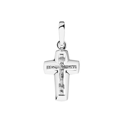 картинка Крест из белого золота "Спаси и Сохрани" (41553) 