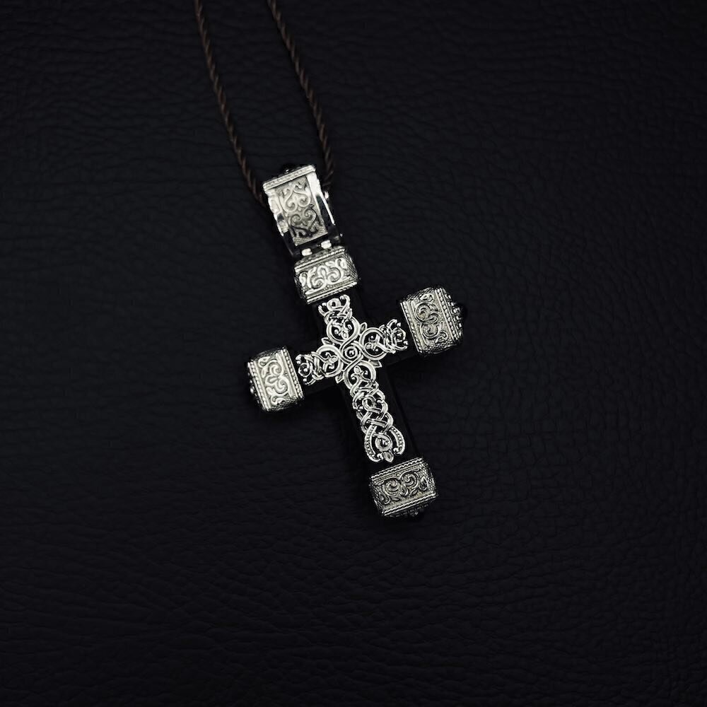 Купить Крест из белого золота «Византия» (2346)