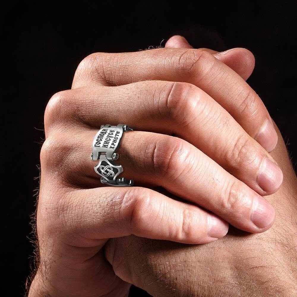 Купить Кольцо из серебра "Господи Иисусе Христе" (32077)