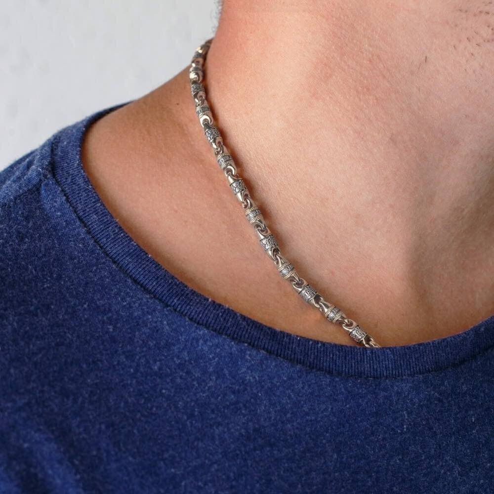 Купить Цепь литая из серебра "Господи Спаси и Сохрани" (92503)