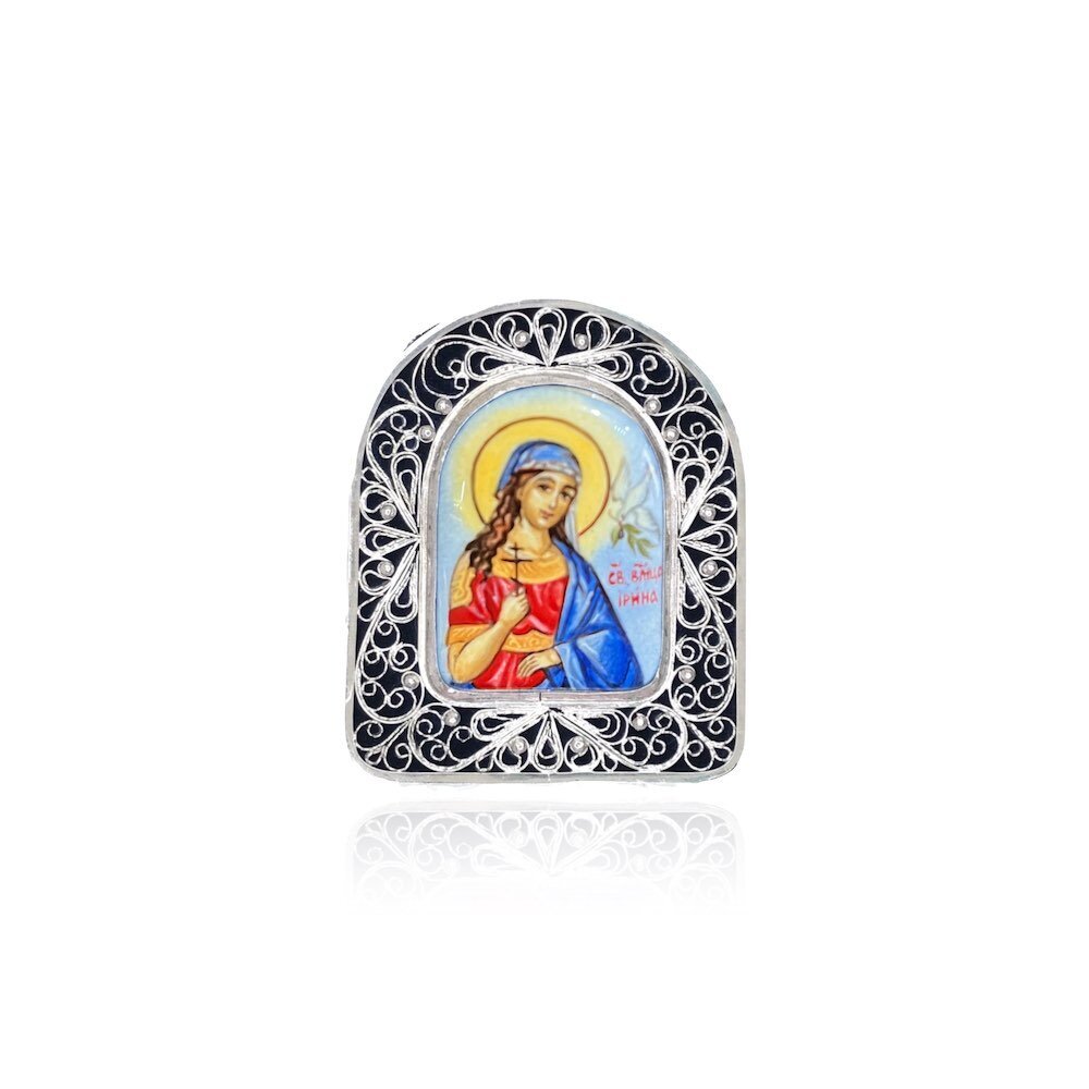 Купить Икона "Святая Ирина" эмаль финифть (20171)