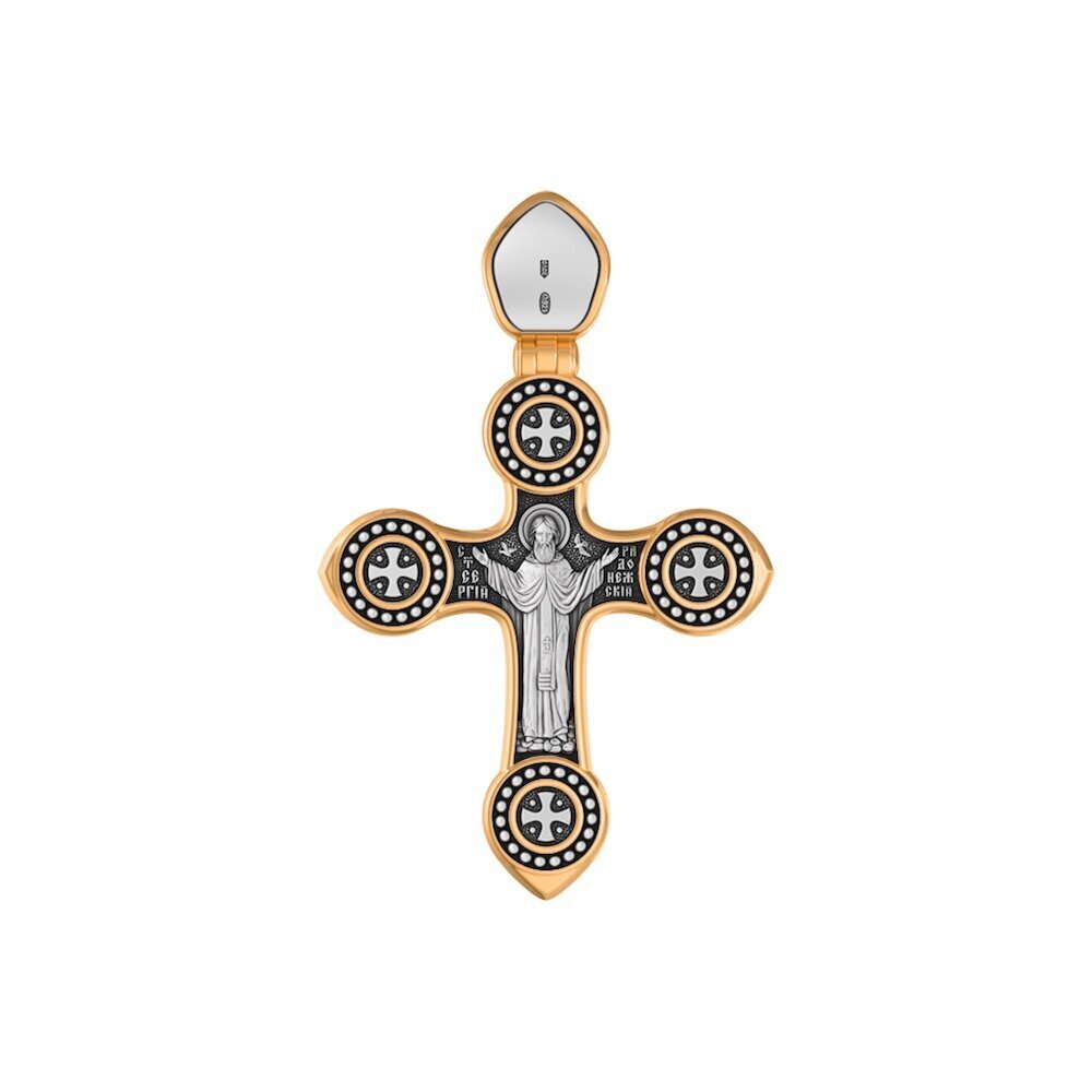 Купить Крест из серебра "Святой Сергий Радонежский" (42870)