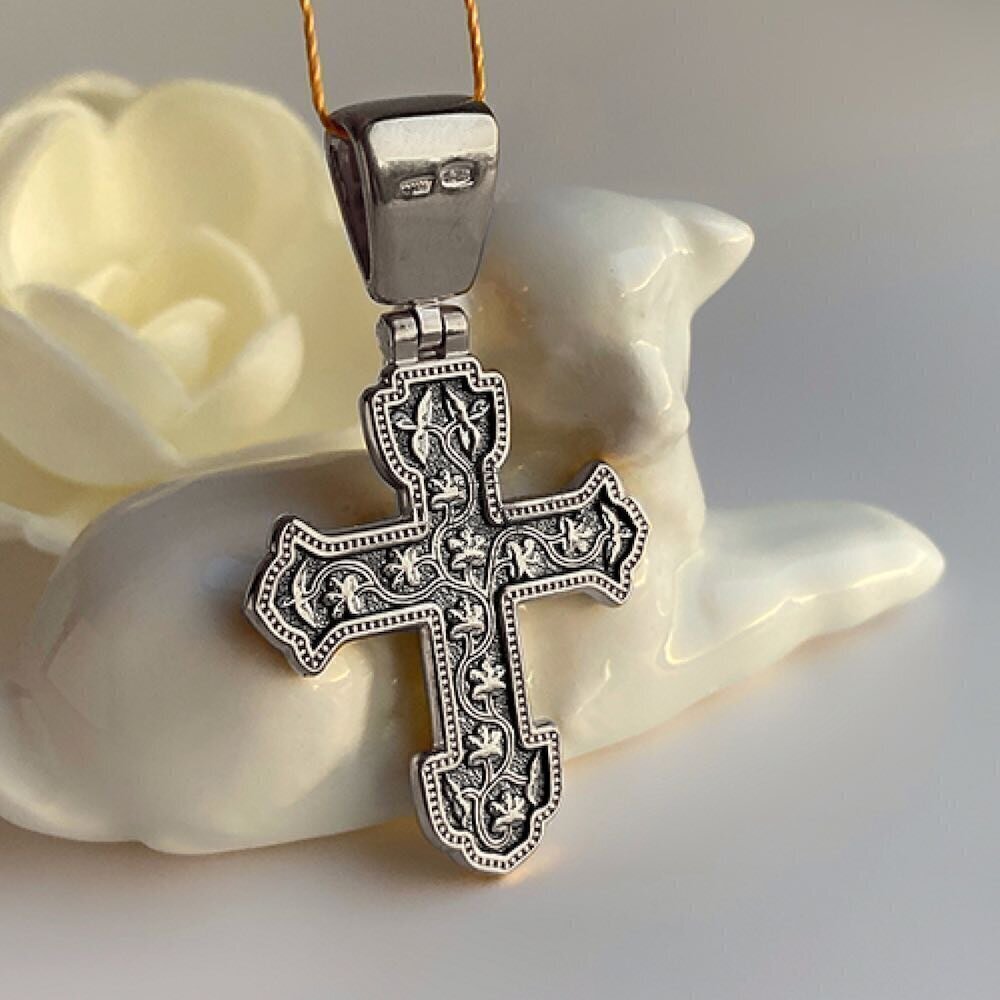 Купить Крест из серебра "Спас Нерукотворный" (42550)