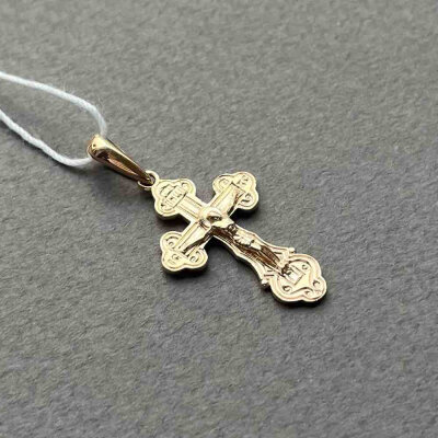 картинка Крест из красного золота "Спаси и Сохрани" (41328) 