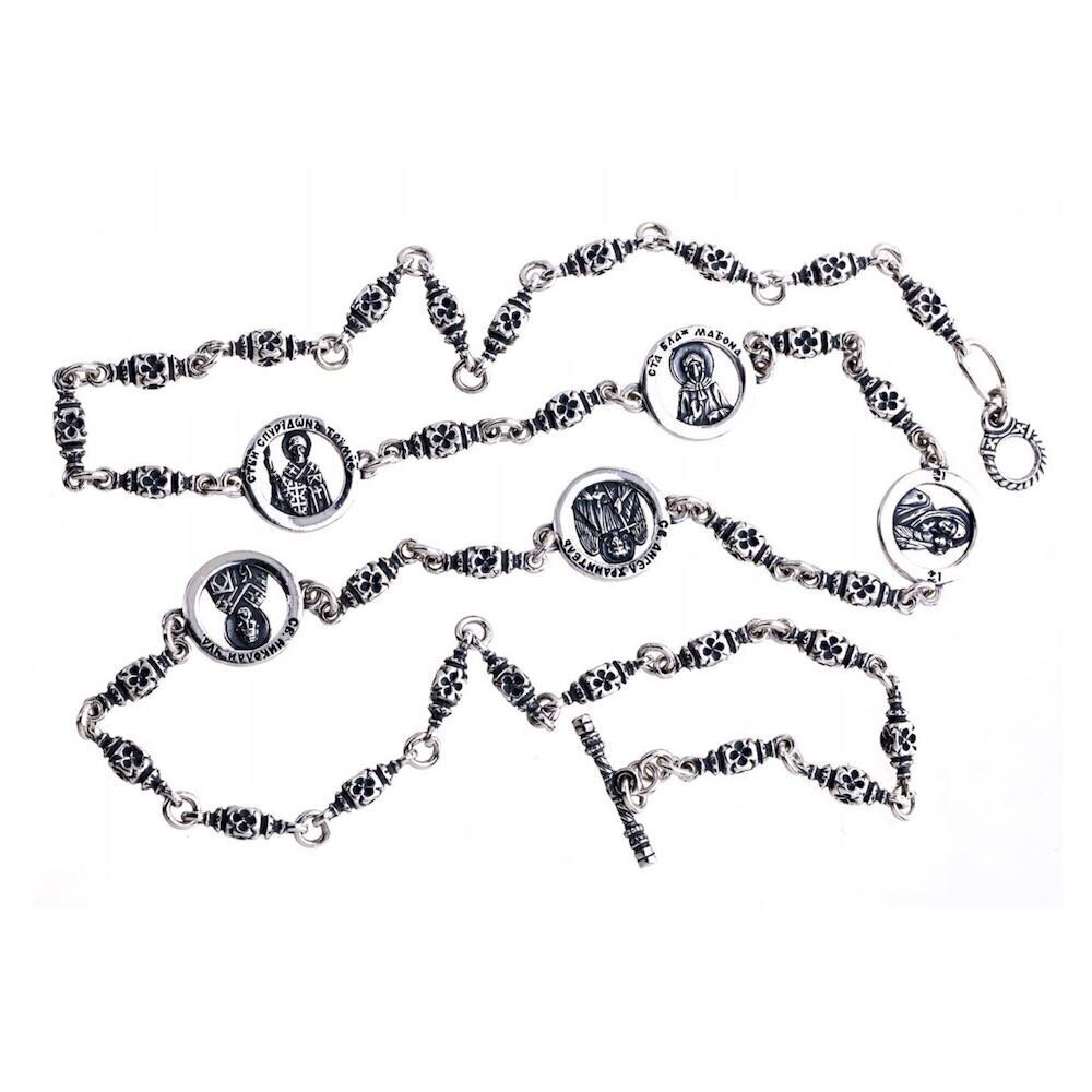 Купить Цепь из серебра "Лики святых" (92477)