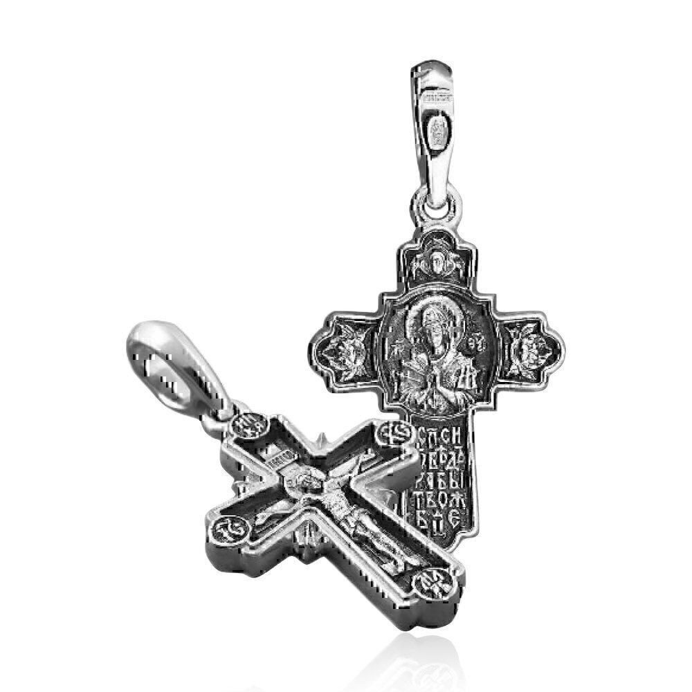 Купить Крест из серебра "Божия Матерь Семистрельная" (2834)