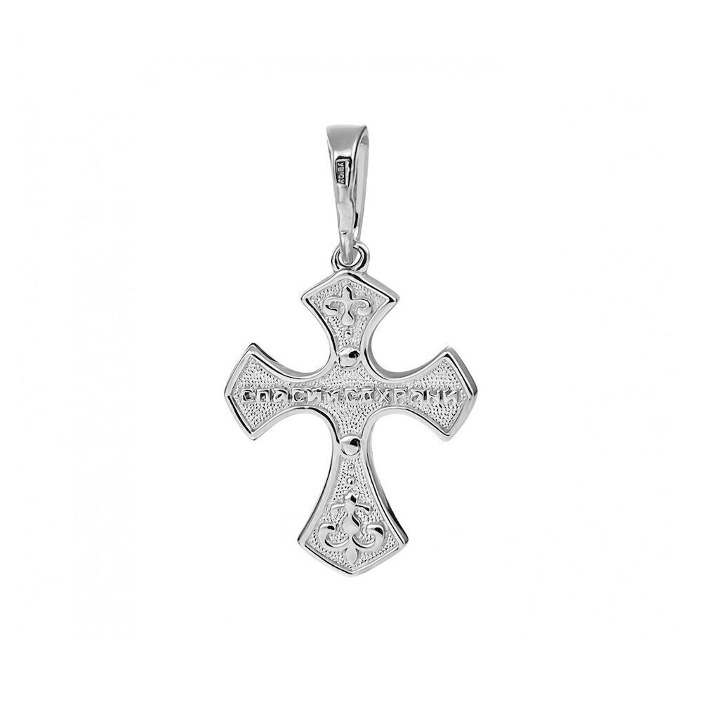 Купить Крест из серебра "Спаси и Сохрани" с бриллиантами (42766)