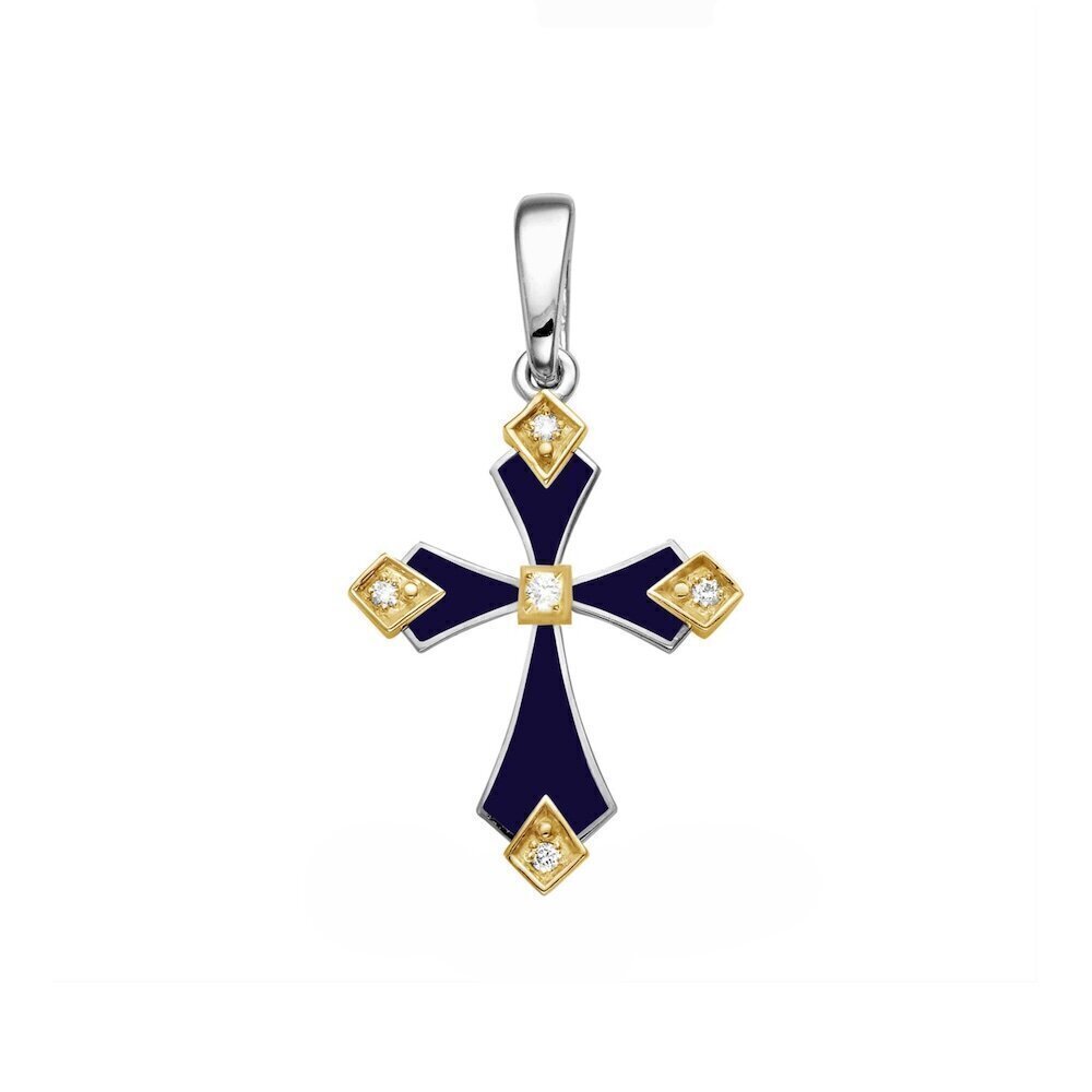 Купить Крест из серебра с эмалью и фианитами (42972)