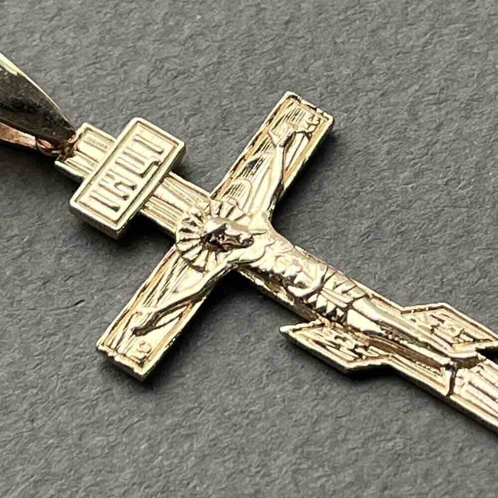 Купить Крест из красного золота "Спаси и Сохрани" (41444)