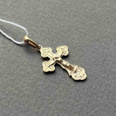 картинка Крест из красного золота "Спаси и Сохрани" (41328) 