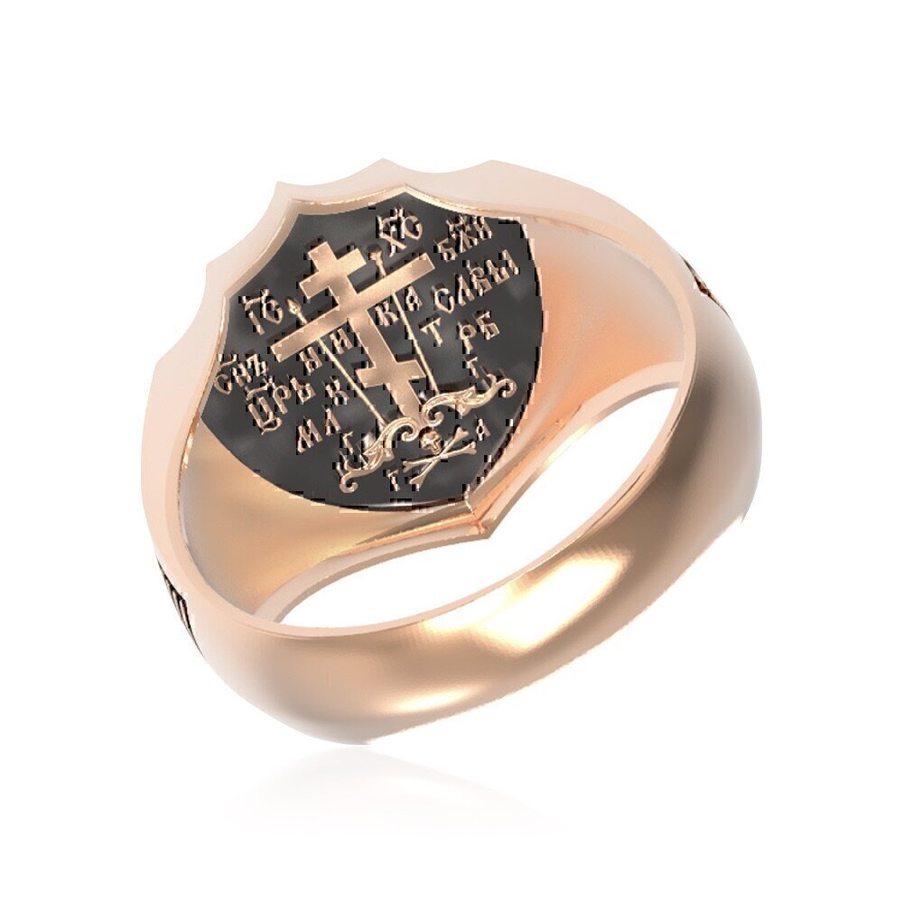 Купить Кольцо из красного золота "Святой Георгий Победоносец" (6068)