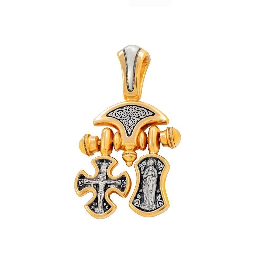 Купить Подвеска из серебра "Распятие. Божия Матерь Валаамская" (59342)