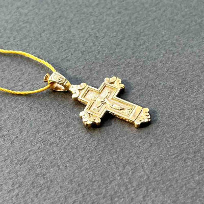 картинка Крест из красного золота "Богородица" (41012) 