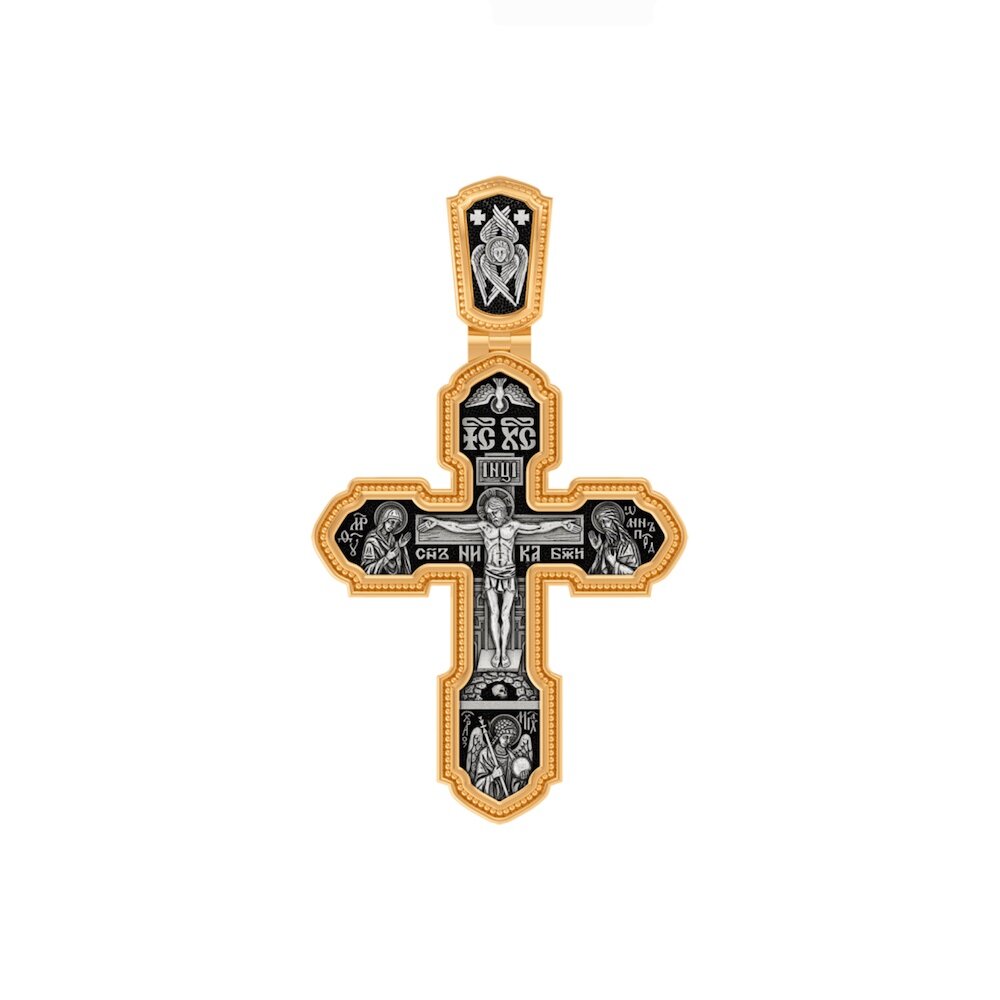 Купить Крест из серебра "Святые покровители" (42821)