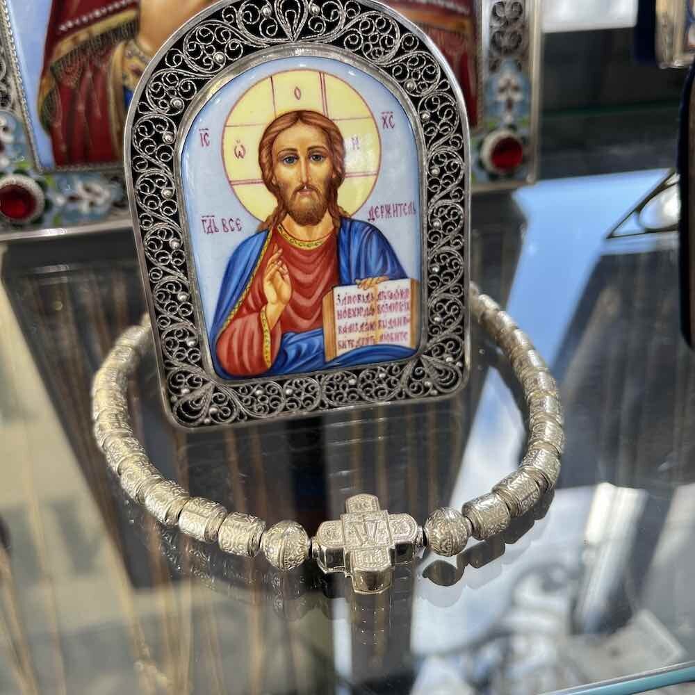 Купить Четки из серебра с крестом (81038)