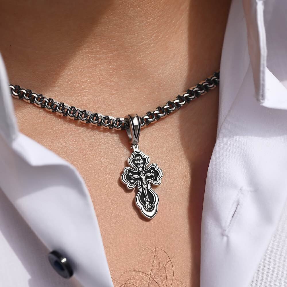 Купить Крест из серебра "Спаси и Сохрани" (42718)