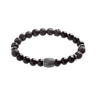 картинка Браслет из оникса "Молитва о семье" с бусиной из серебра (12283) 