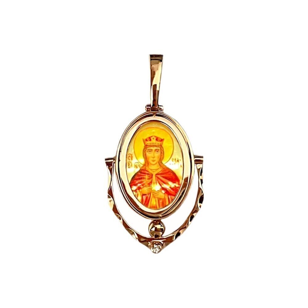 Купить Образ из красного золота "Святая Екатерина" с бриллиантом (51022)