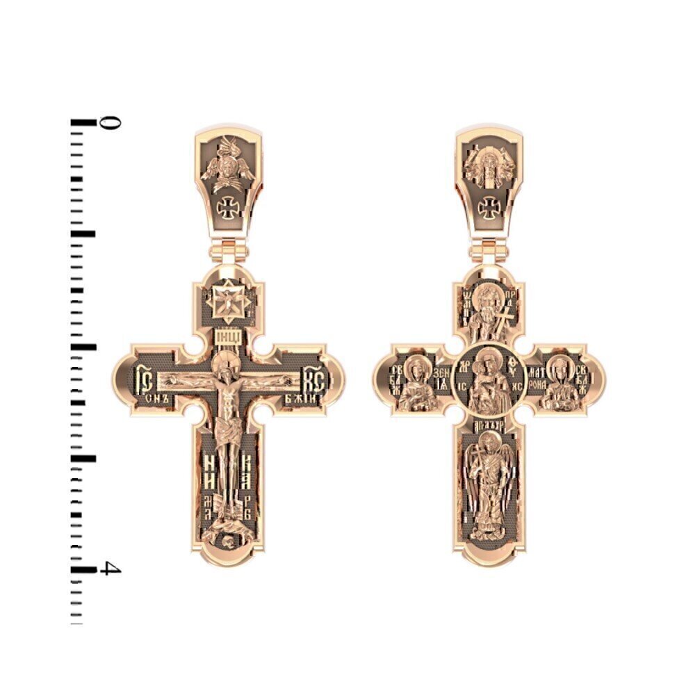 Купить Крест из красного золота "Распятие Христово" (2145)