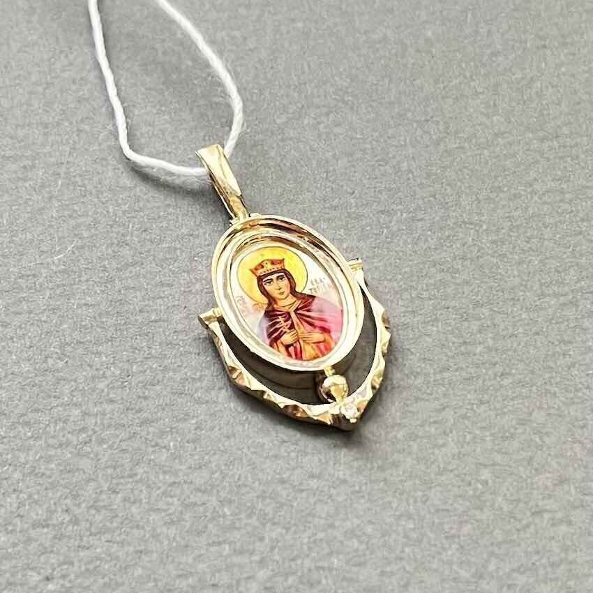 Купить Образ из красного золота "Святая Екатерина" с бриллиантом (51022)