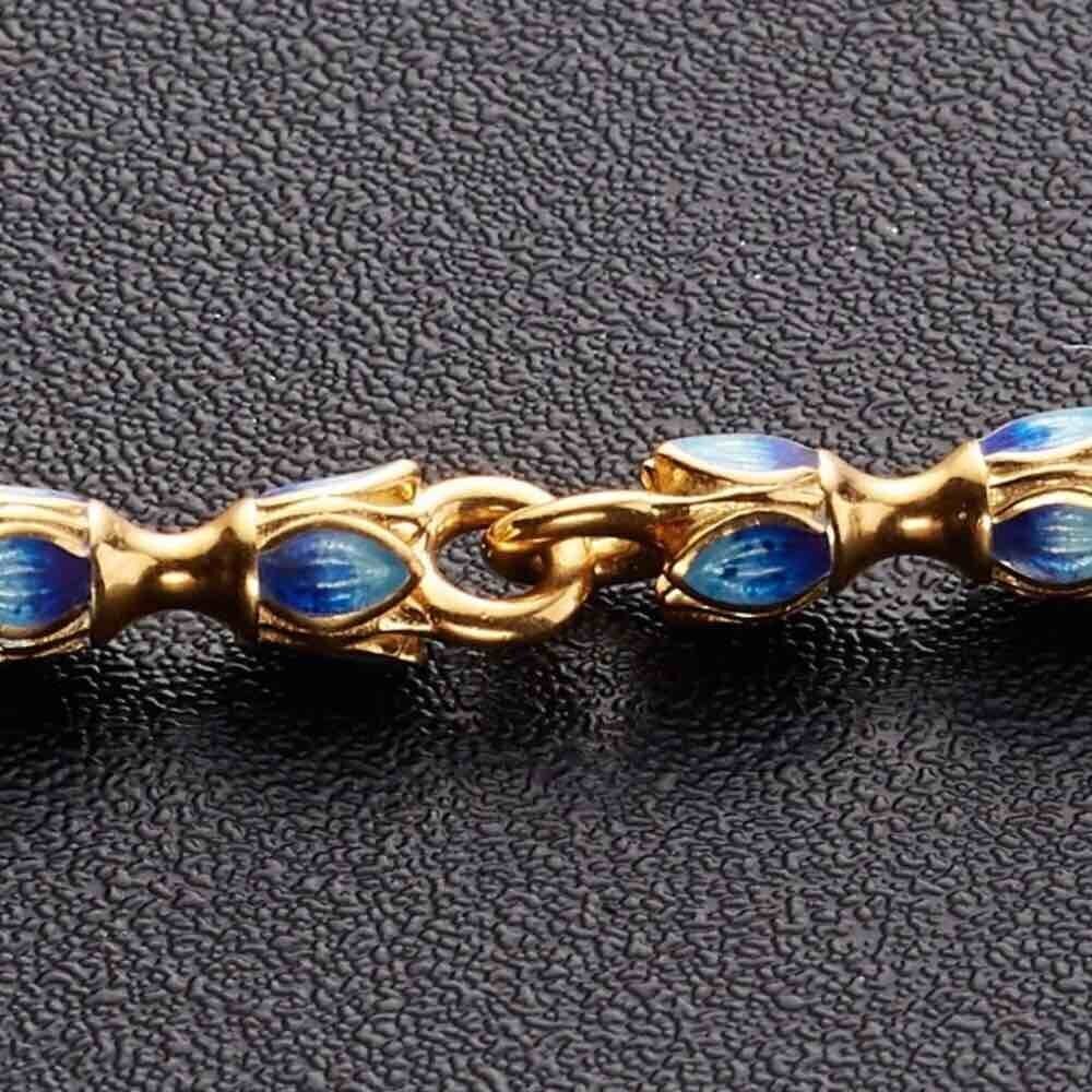 Купить Браслет литой из серебра "Тюльпан" с эмалью (12399)