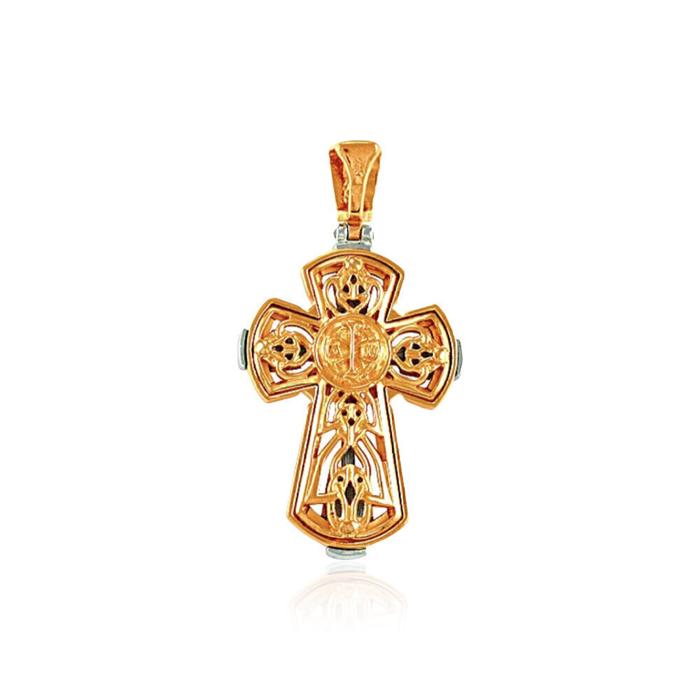 Купить Крест из красного золота с бриллиантами (20247)