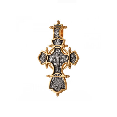 картинка Крест из серебра "Святые покровители" (42820) 