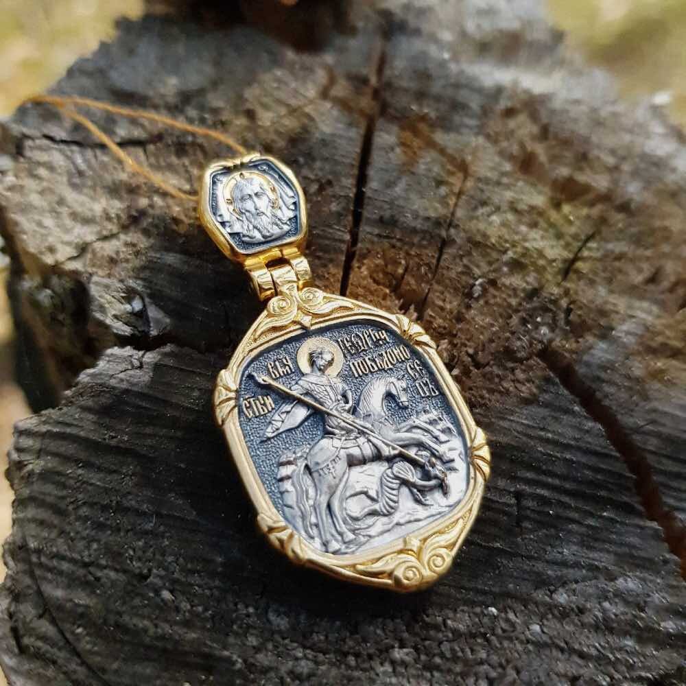 Купить Образ из серебра "Святой Георгий Победоносец" (52834)