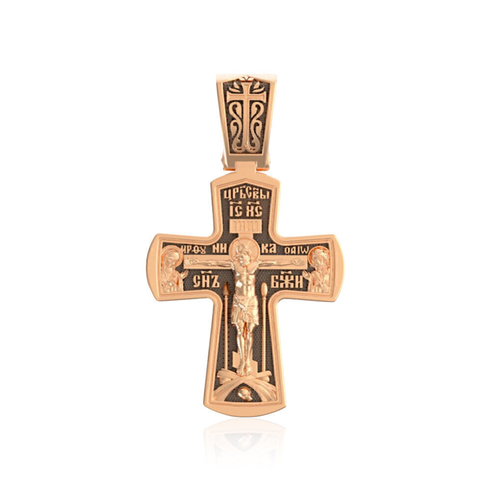 Купить Крест из красного золота "Распятие Христово" (21387)