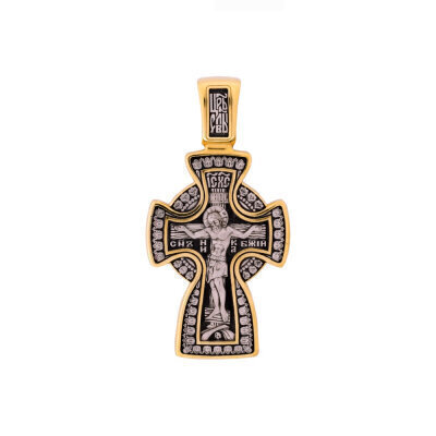 картинка Крест из серебра "Божия Матерь Знамение" (42863) 