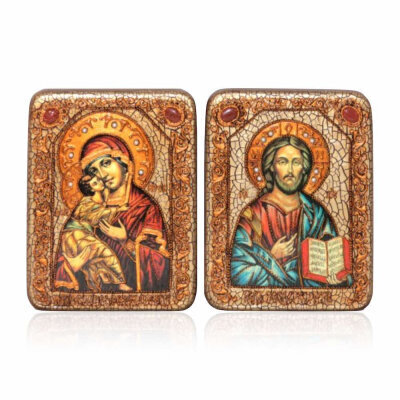 картинка Икона "Венчальная пара Казанская и Вседержитель" (20752) 