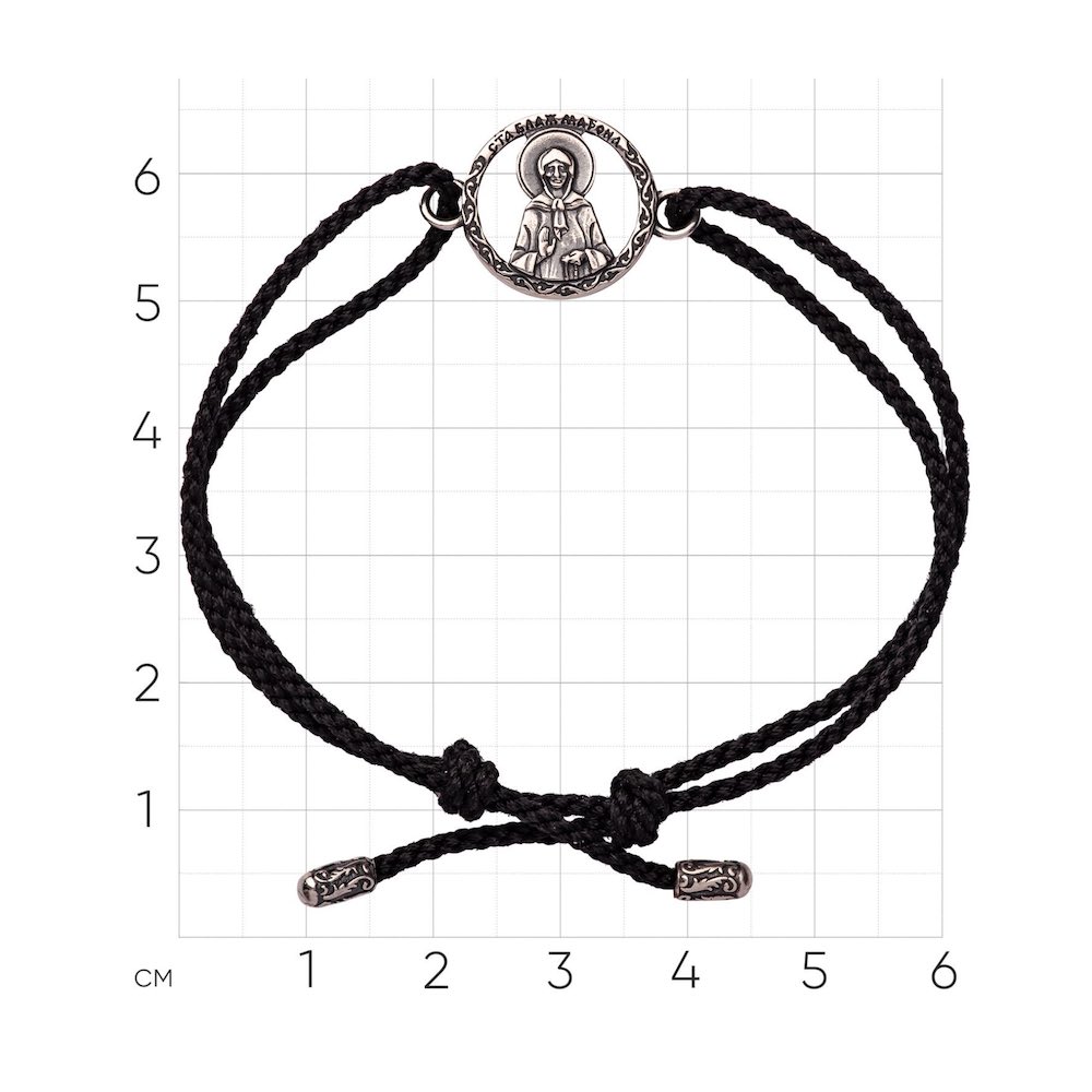 Купить Браслет из шнурка и серебра "Святая Матрона Московская" (12345)