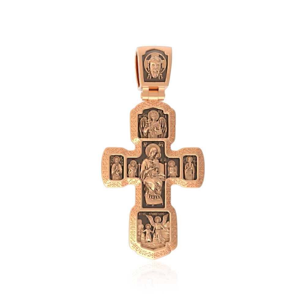 Купить Крест из красного золота "Божия Матерь Всецарица" (2198)
