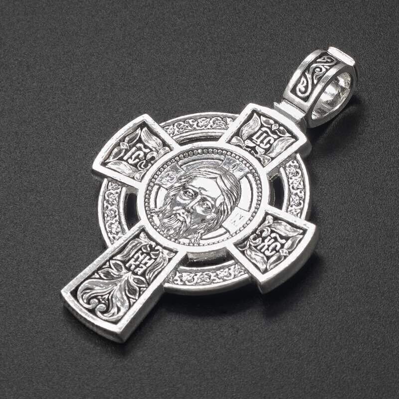 Купить Крест из серебра "Спас Нерукотворный" (42825)