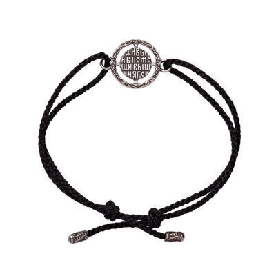 картинка Браслет из шнурка и серебра "Псалом 90" (12343) 