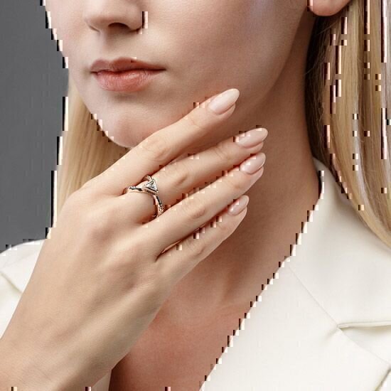 Купить Кольцо трехлучевое из серебра (65022)