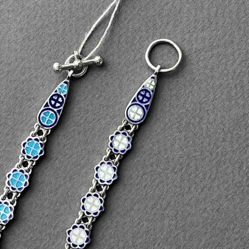 Купить Цепь из серебра с эмалью (92078)