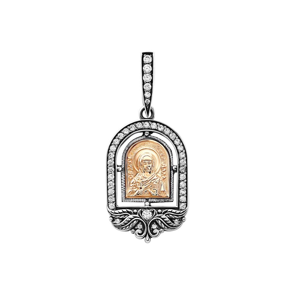 Купить Образ из серебра "Святая Алла" с цирконом (52621)