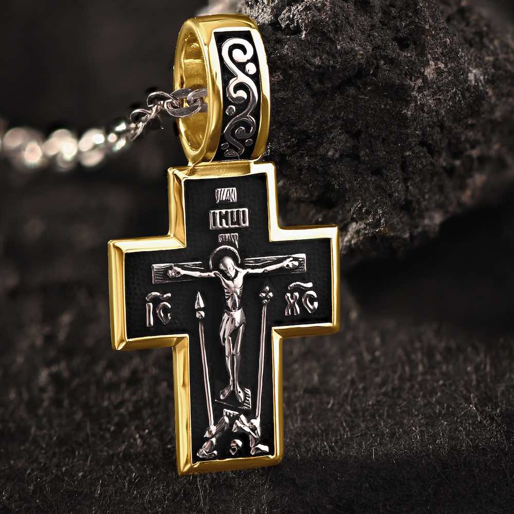 Купить Крест из серебра "Божия Матерь Казанская" (42657)