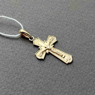 картинка Крест из красного золота "Спаси и Сохрани" (41264) 