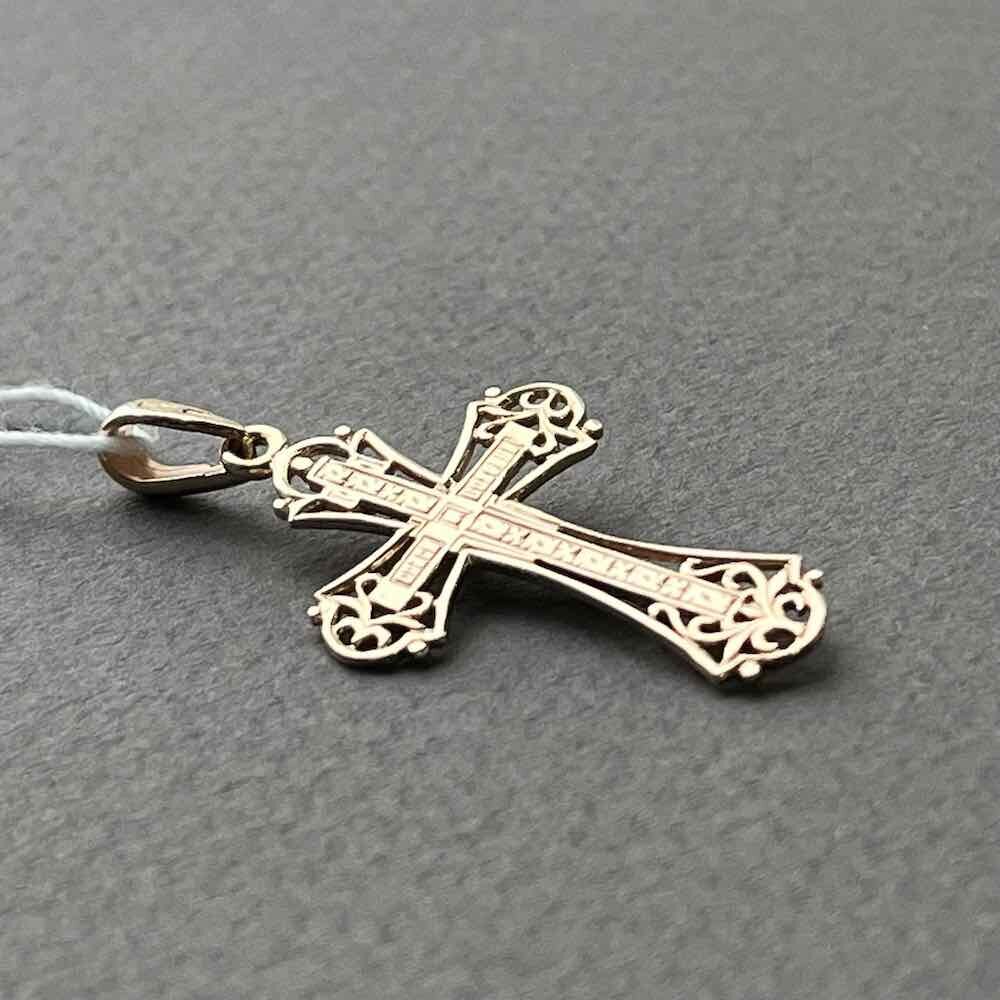 Купить Крест из красного золота "Спаси и Сохрани" (41500)