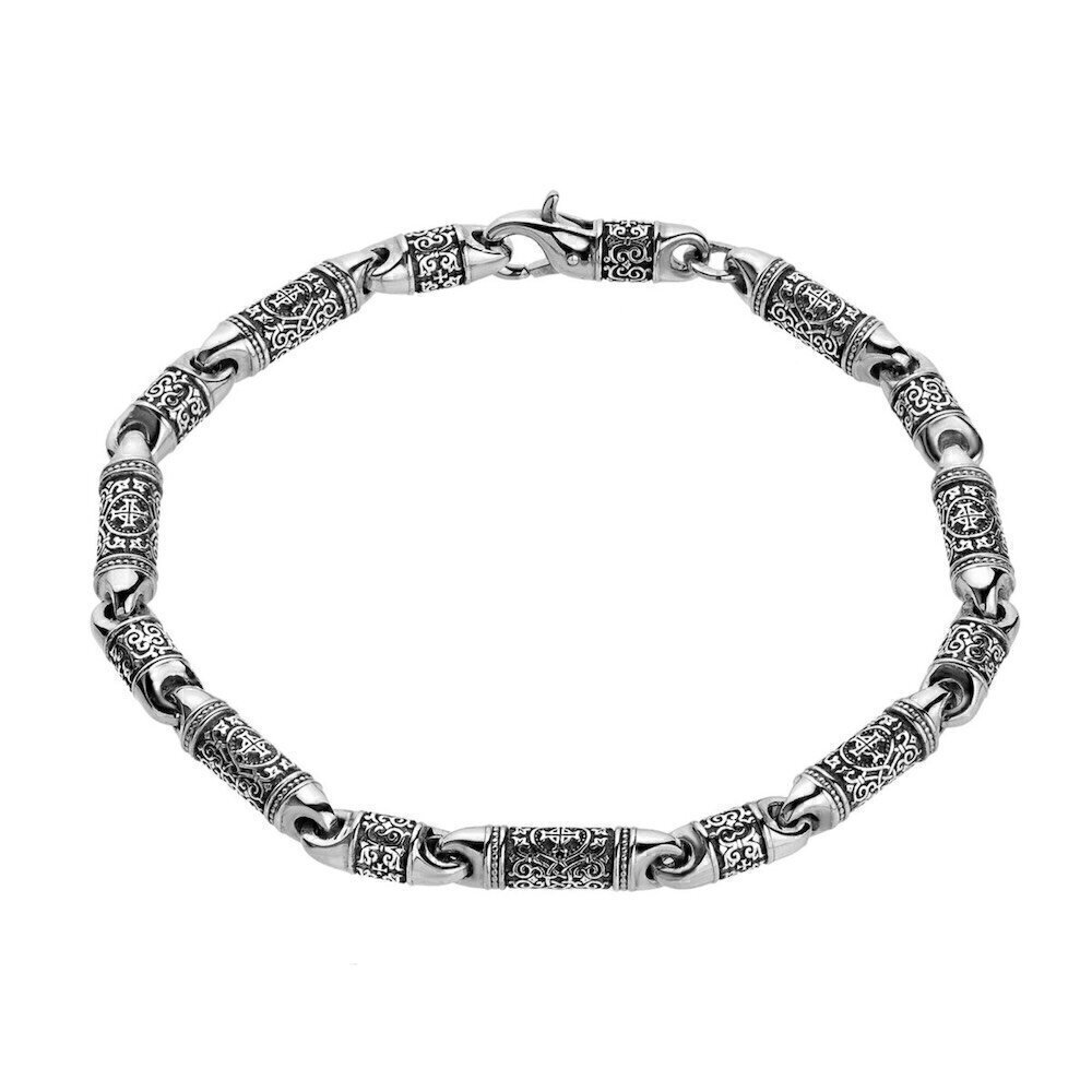 Купить Браслет литой из серебра "Господи Спаси и Сохрани" (12446)