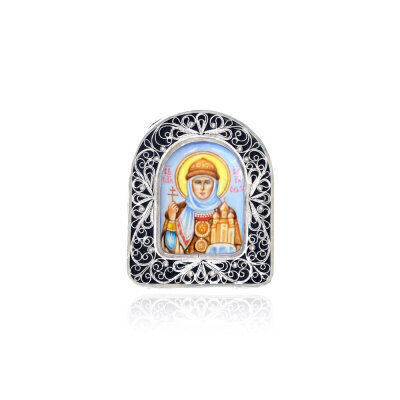 картинка Икона "Святая Ольга" эмаль финифть (20167) 