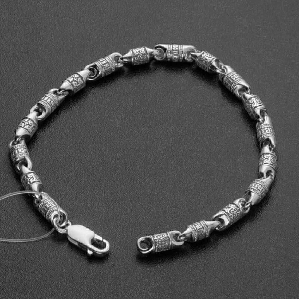 Купить Браслет литой из серебра "Спаси и Сохрани" (12377)