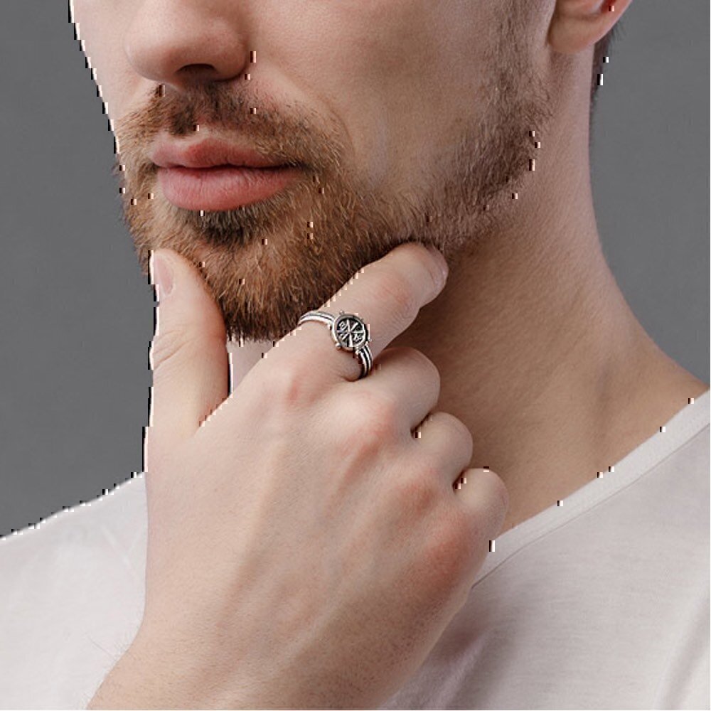 Купить Кольцо из серебра "Альфа-Омега" (65021)