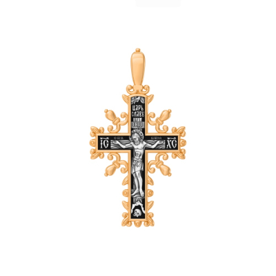 картинка Крест из серебра "Да воскреснет Бог" (42848) 