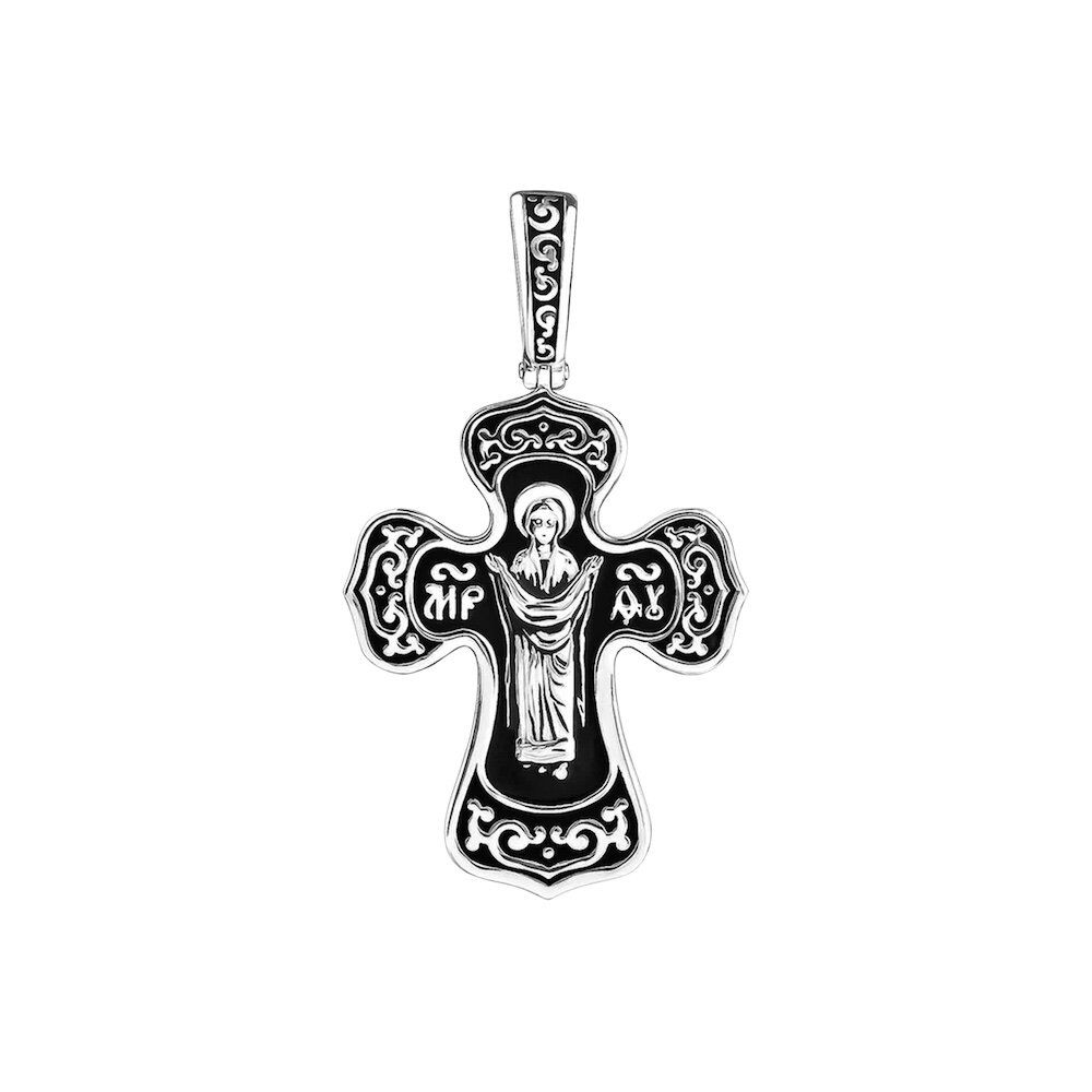 Купить Крест из серебра "Божия Матерь Покрова" (42685)