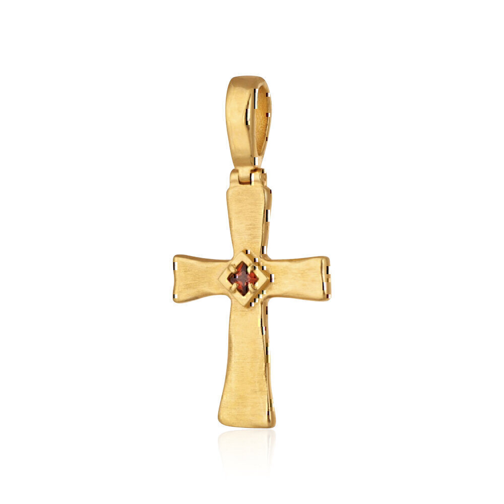 Купить Крест из серебра с квадратным камнем (25412)